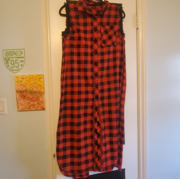 🍭🍭*FINAL MARKDOWN* Sleeveless Flannel Midi dress - Picture 7 of 8